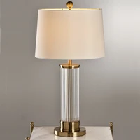 post modern iron crystal light luxury table lamp creative bedroom bedside lamp living room designer decorative cloth table lamp