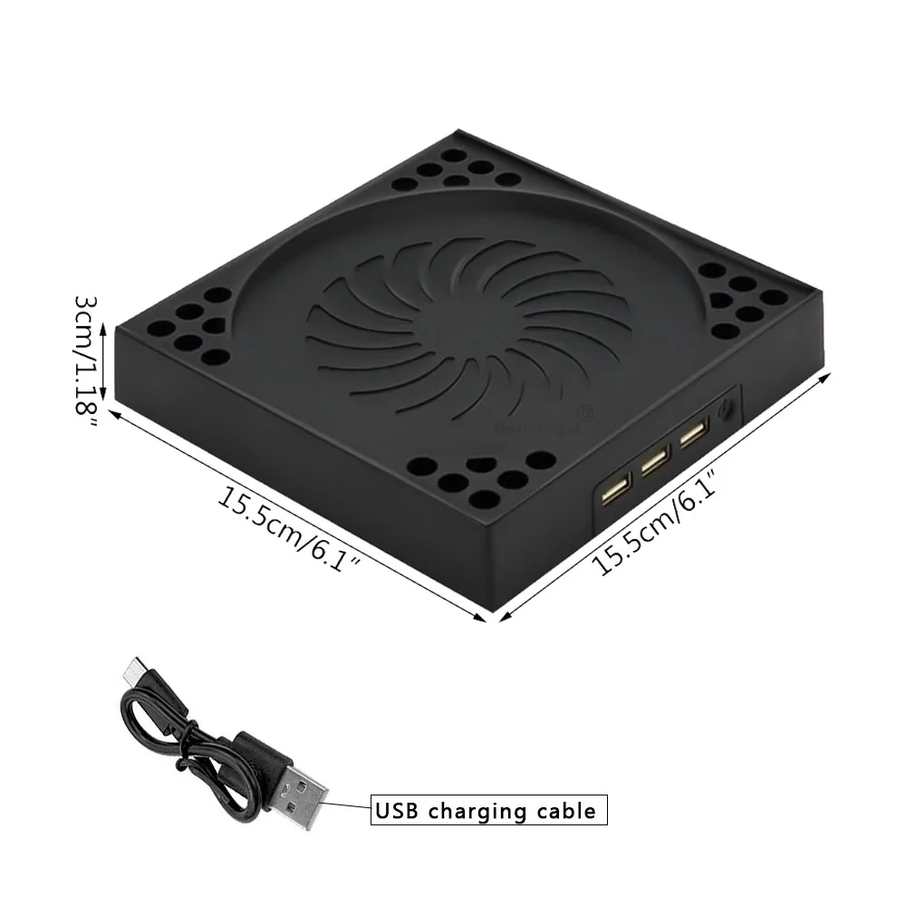 Основание для зарядки и охлаждения 2021 New Cooler Charger Stand Base 3-Speed Adjust для игровой консоли Xbox Series X, с встроенным вентилятором охлаждения и 3 USB-портами.