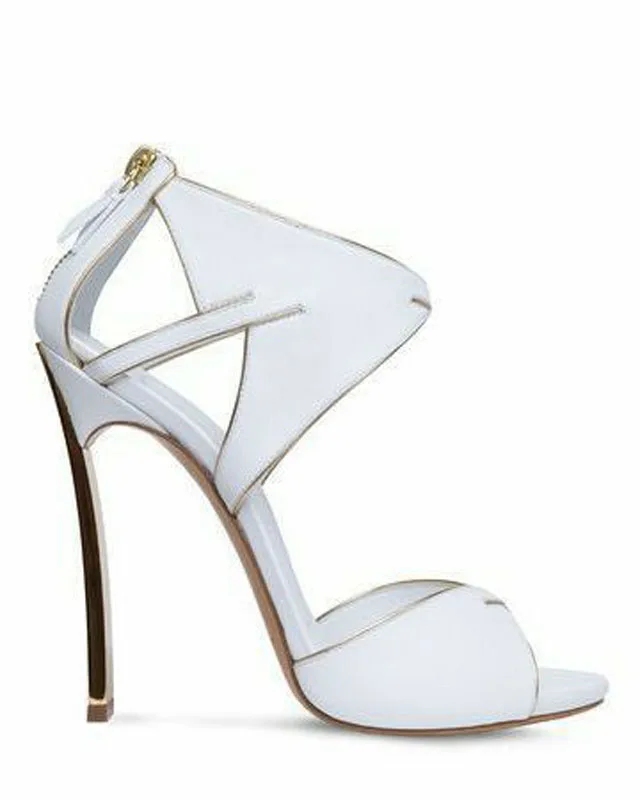 Сандалии женские кожаные с открытым носком босоножки на высоком каблуке