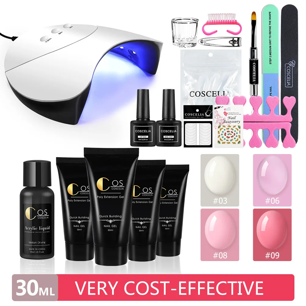 COSCELIA быстрое наращивание ногтей жесткий гель раствор для дизайна набор маникюра