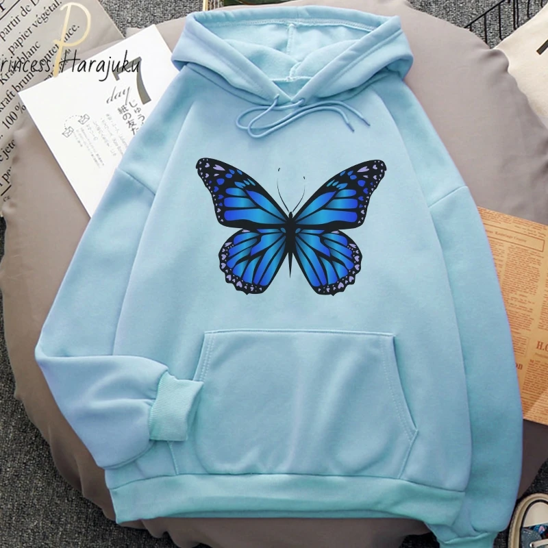 

Cool Hooded Sweats Long Sleeve Winter Warm Hoodie Clothing Teens Kawaii Girls Butterfly Oversized Women Hoodies Sweatshirts New