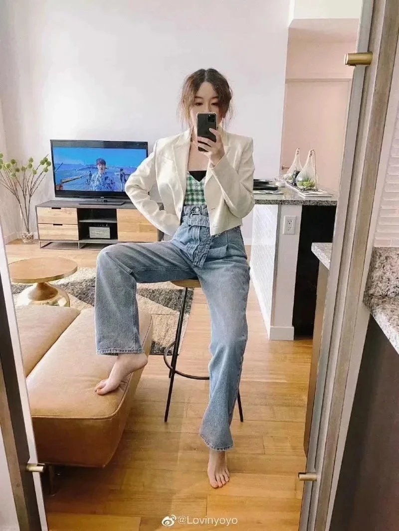 Jenny&Dave  Loose  Boyfriend Jeans Ins Blogger Vintage Mom Jeans Woman England High Street Washed High Waist  Sashes For Women