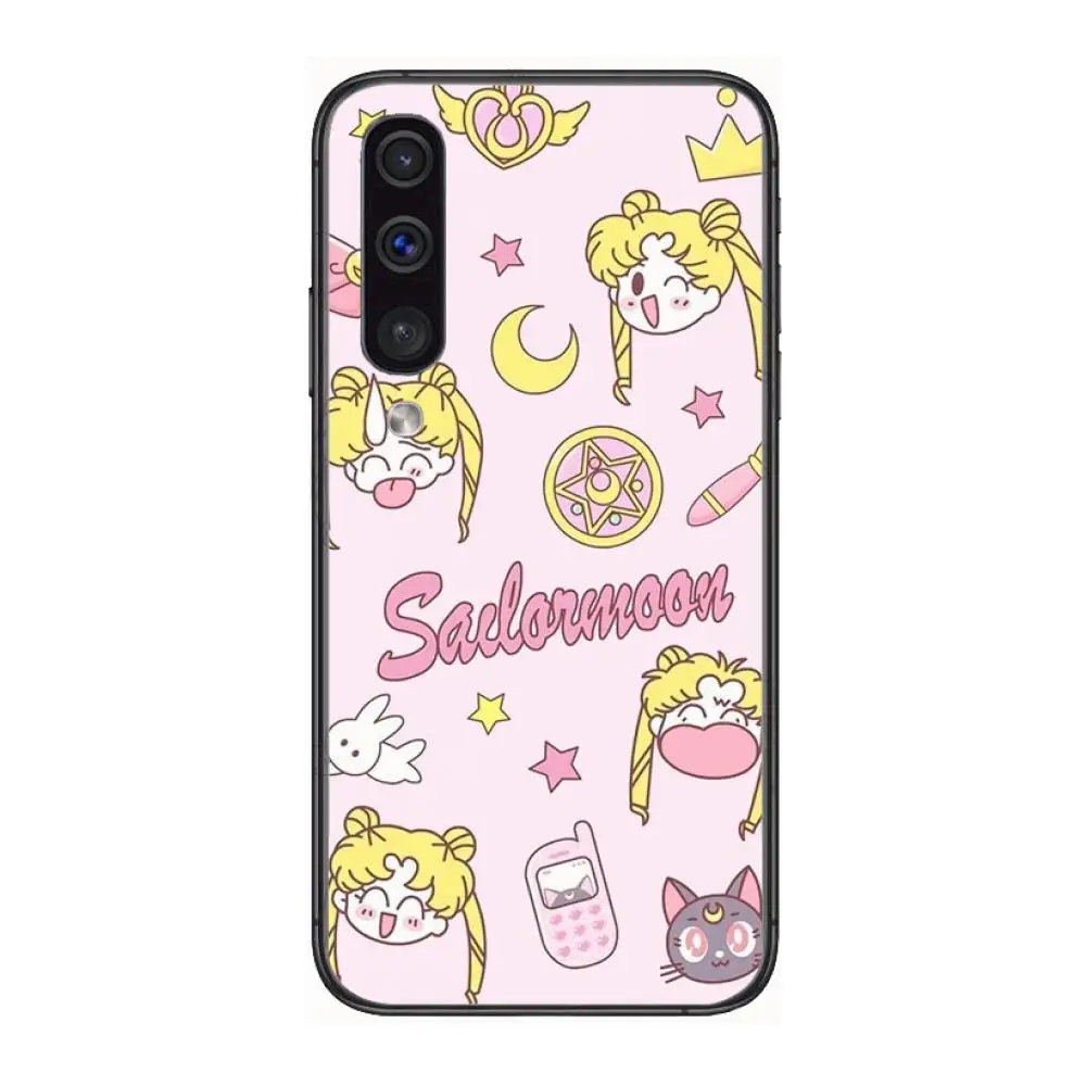 

Sailor-Moon cute Phone Case Hull For Samsung Galaxy A 3 5 6 7 8 9 E 2018 Plus 2017 E S Black Shell Art Cell Cover TPU