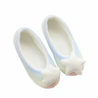 soft rainbow stripe autumn and winter moon shoes cloud star soft bottom non slip bag and home slippers
