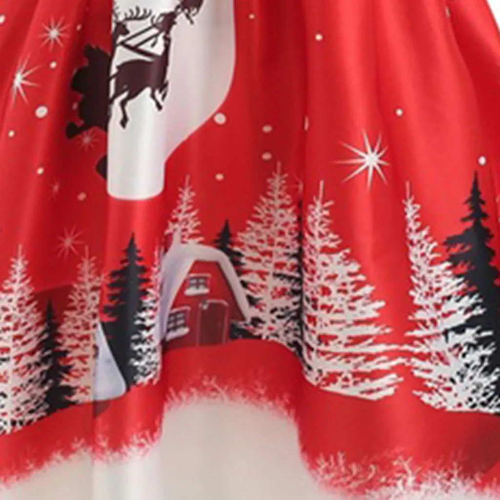 Xmas Women Dresses Casual Christmas Day Dresses Ladies Clothing Long Sleeve Print Leisure Clothes Plus Size Party Dress Vestidos