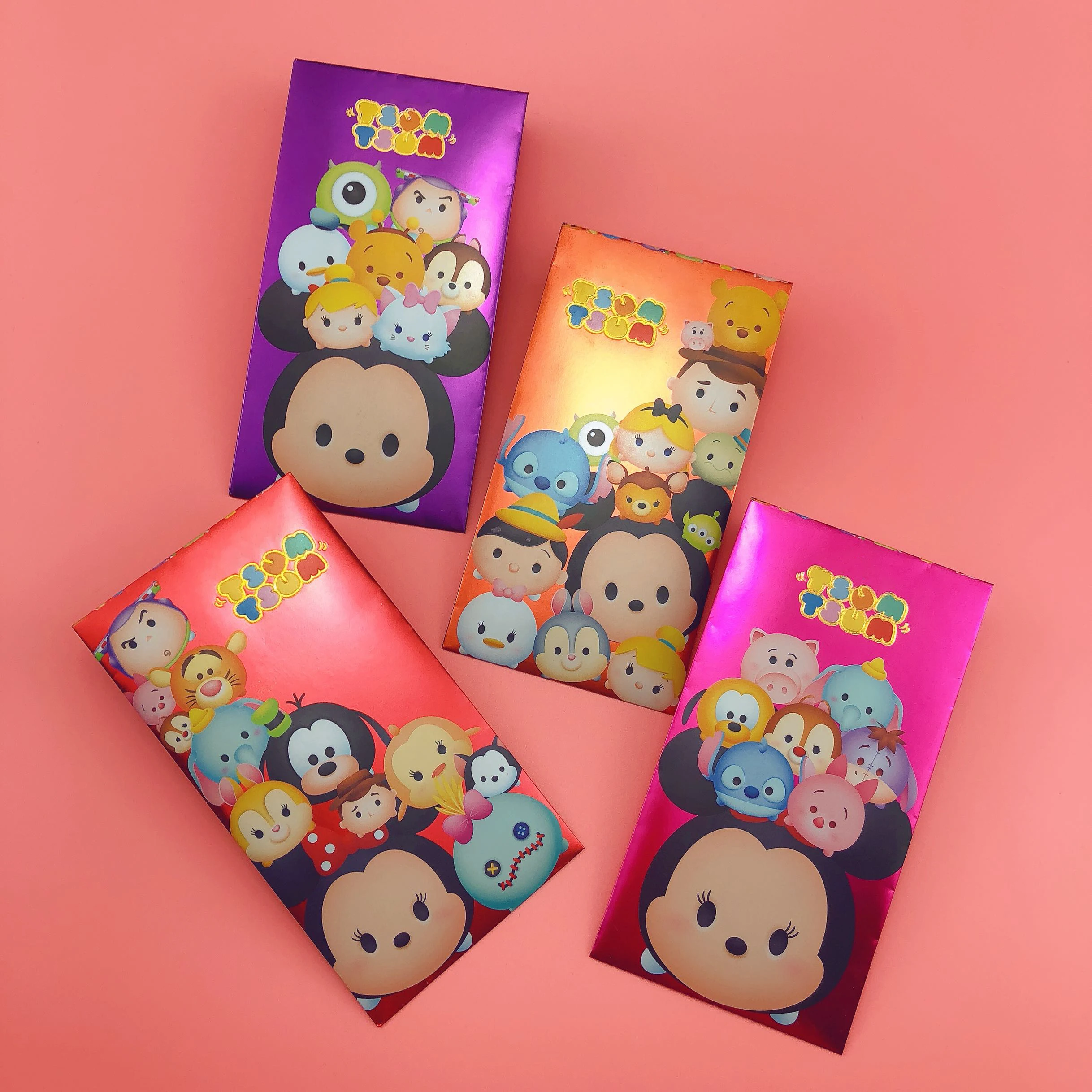 10 упаковок 60 шт мультяшный Микки Минни Ститч медведь толстая бумага красная