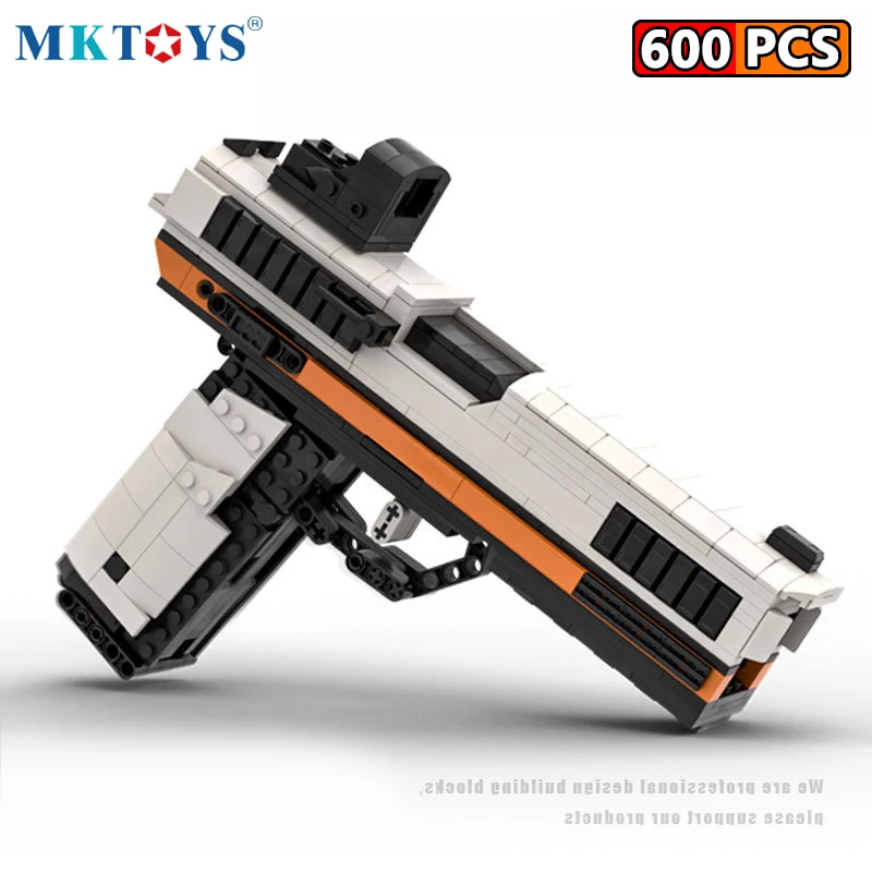 MKTOYS 600pcs G18 Pistol Building Blocks Asimov Gun with Bullet Bricks Military WW2 For Technical City Police Swat For Children