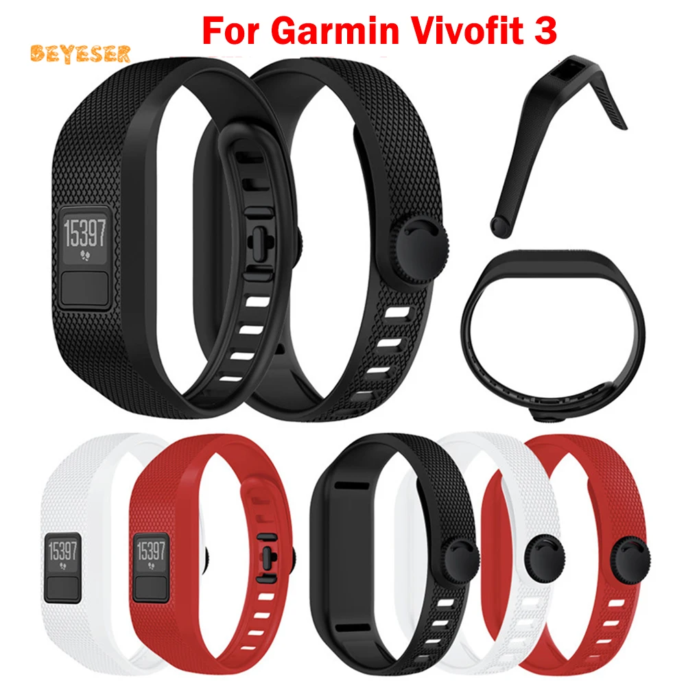 

Fashion Soft Silicone Watchband For Garmin Vivofit 3 Smart Watch Replacement Wristband Adjustable Strap Bracelet Accessorries
