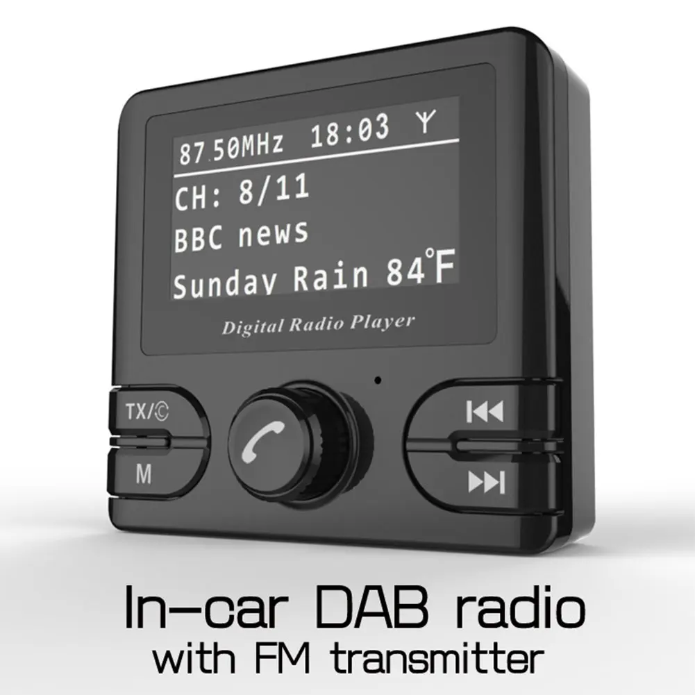 Автомобильный цифровой радиостанция DAB адаптер ресивер FM передатчик Bluetooth