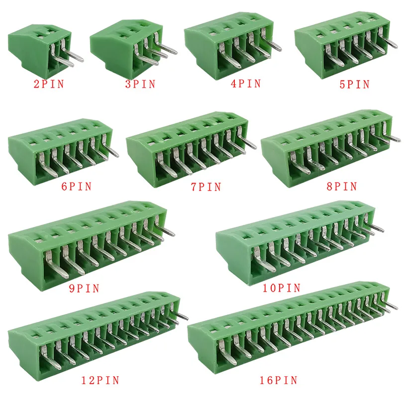 5/10Pcs KF128 2.54mm PCB Screw Terminal Blocks Connector 2.54 2P 3P 4P 5P 6P 7P 8P 9P 10P 12P 16 Pin for 26-18AWG Cable | Обустройство