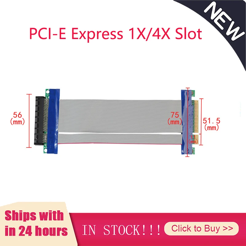 

PCI-Express 1x/4x Slots PCI-E PCIE Power Extension Ribbon For Graphics Card PCI E Express Adapter Extension Cable Adapter