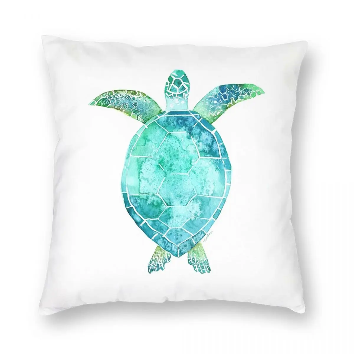 

Blue Turtle Turtle Art Ocean Turtle Swiming Square Pillowcase Polyester Linen Velvet Printed Zip Decorative Pillow Case Cushion