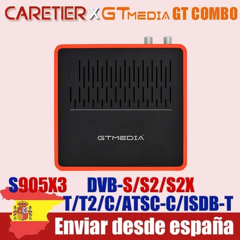 1 шт. 2021 GTmedia GT Combo Smart DVB TV Box Android 9,0/спутниковый ТВ-приемник T2,S2X, карта CA/H.265 10 бит/ТВ-приставка