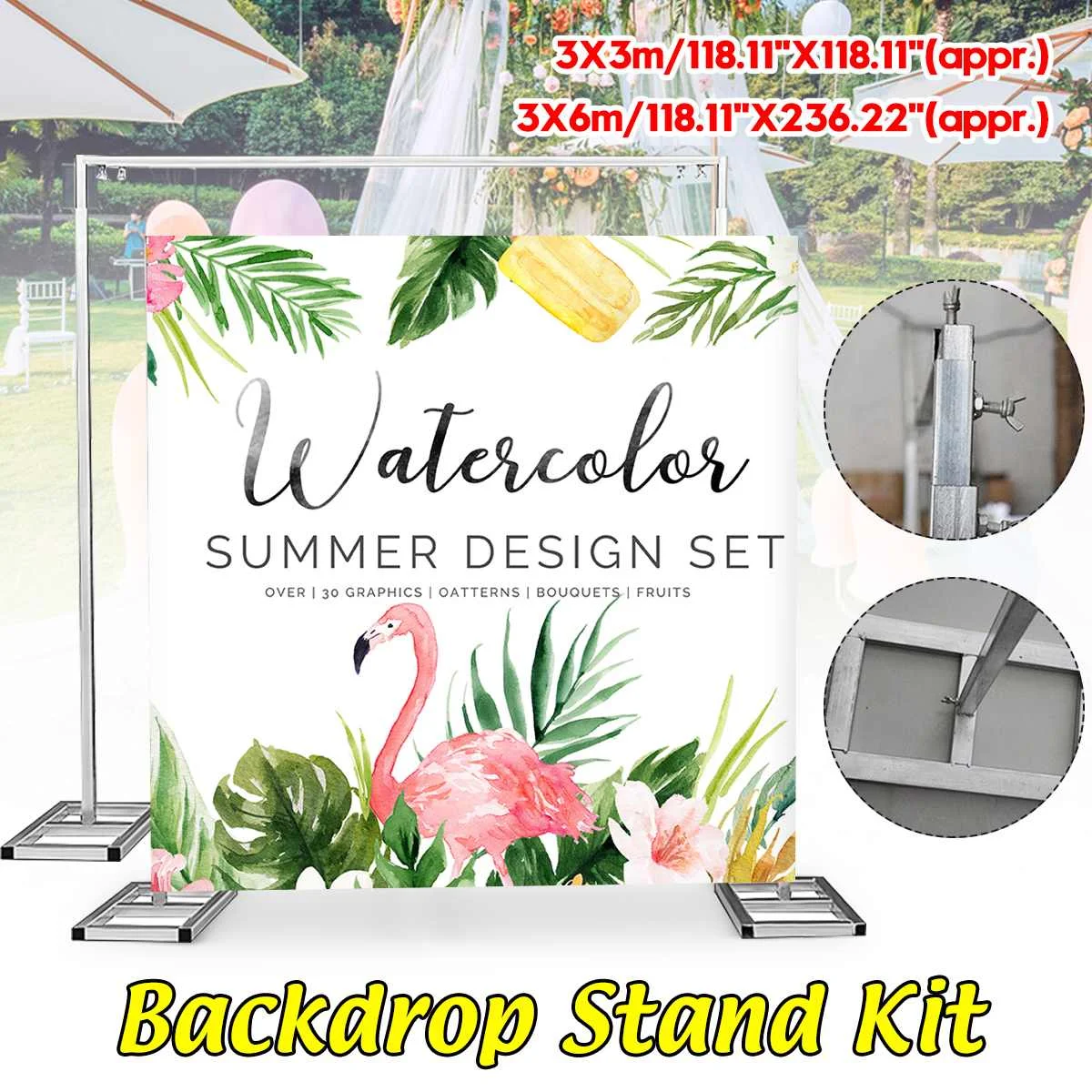 

Photo Video Studio,10ft X20ft Heavy Duty Adjustable Backdrop Stand,Pipe and Drape Kit Wedding Photography Backdrop Stand