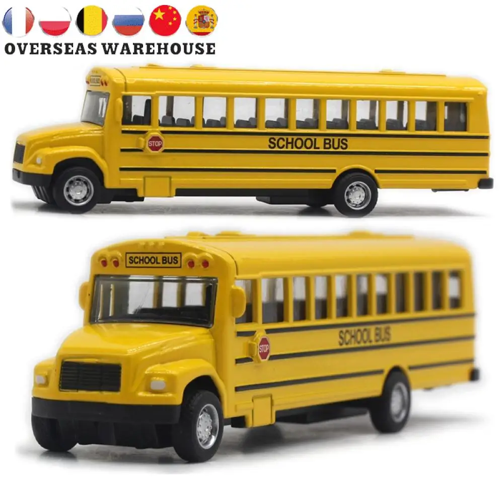 

1/64 Optic Alloy Inertial School Bus Model Car Model Pull Back Toys Music Cars Vehicle Gifts Kids Boy Toys For Children Birthday