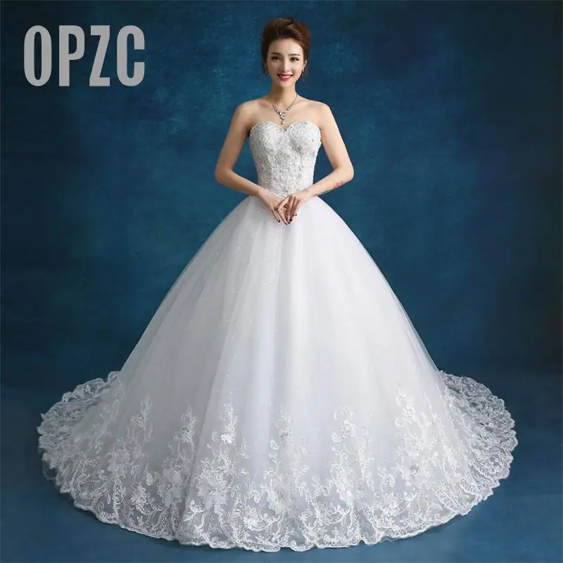 

2021 Модное Элегантное роскошное кружевное свадебное платье с жемчугом, винтажное женское бальное платье, свадебное платье с 3D цветочной бус...