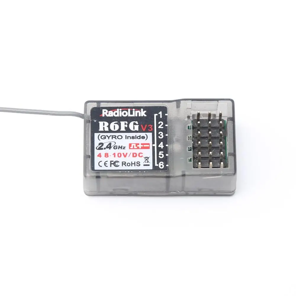 Radiolink R6FG R6F V3 2,4 ГГц 6 каналов приемник FHSS высоковольтный гироскоп интегрирован для RC4GS RC3S RC4G T8FB RC6GS передатчик Радиоуправляемый автомобиль