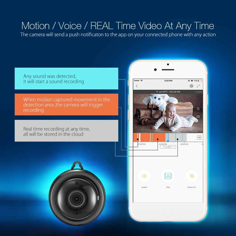 Digoo DG-MYQ HD 1080P беспроводная WiFi умная домашняя ip-камера безопасности Onvif детские мониторы Облачное хранилище ночное видение