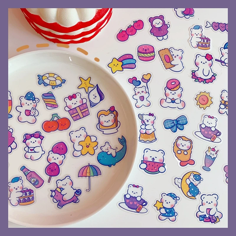 

40pcs/lot Cute Bear daily Kawaii DIY Decoration Sticker Planner Scrapbooking Stationery Korean Diary Stickers For Decor Supplies