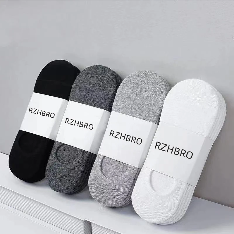 

5 пара/лот, одноцветные мужские носки-башмачки, Летние Осенние Нескользящие мужские носки, мужские носки без показа, дышащие мужские носки