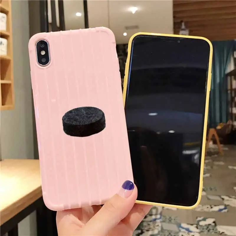 Hockey Trolley Suitcase Texture Phone Case IPhone 11 Pro Max X XS MAX 8 7 6S Plus Cute Candy Color Casing | Мобильные телефоны и