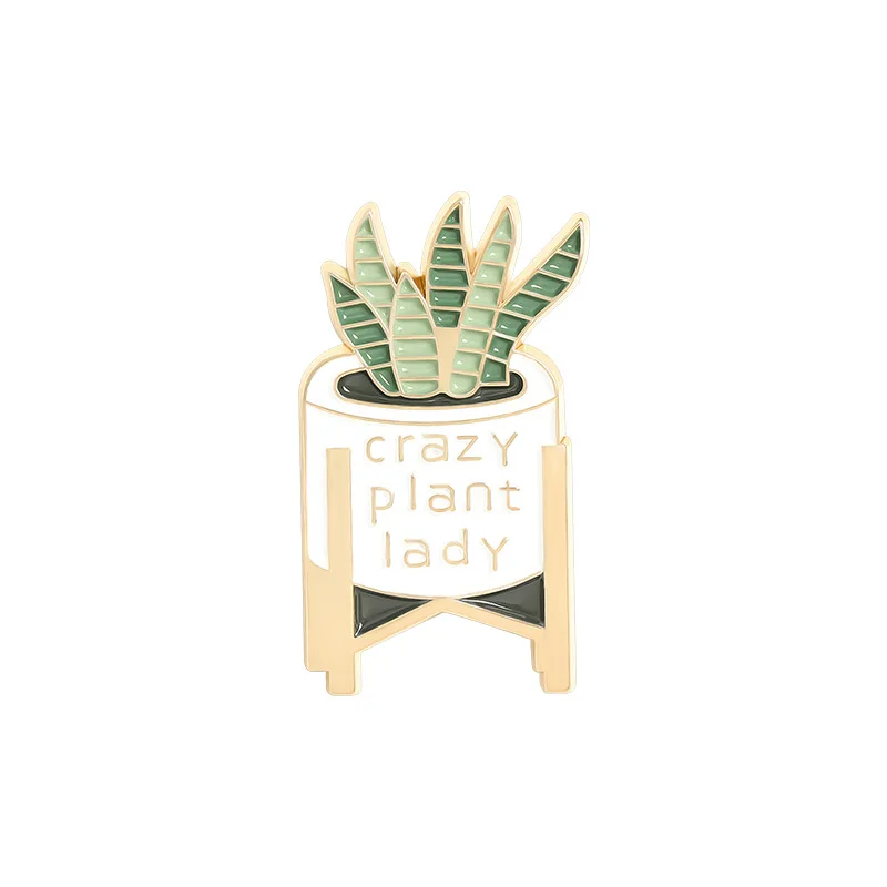 

HomeSucculents Potted Enamel Pin Ornaments Letter Potted Aloe Leaf SeriesDIY Brooch Badge