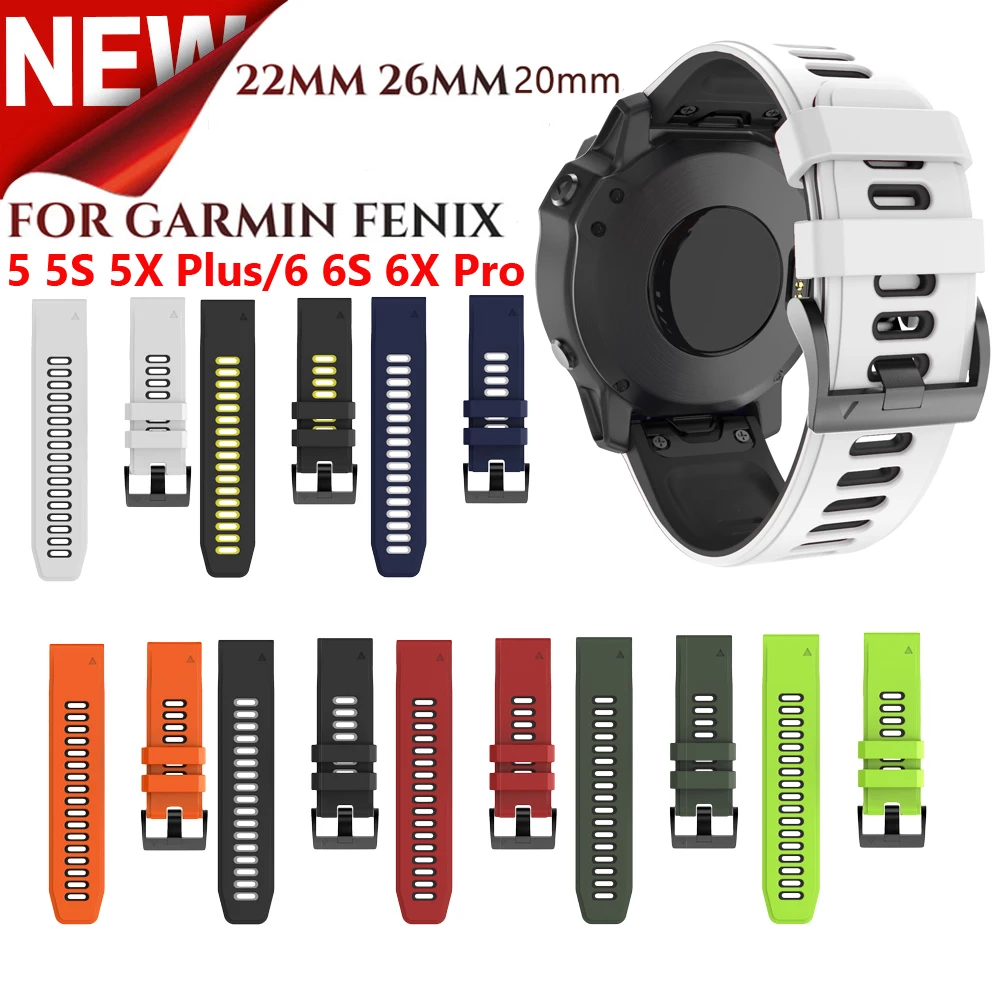26 22 20 мм ремешок для смарт часов Garmin Fenix 5X 6X 6 Pro 5 5S плюс 3 3HR часы быстросъемный