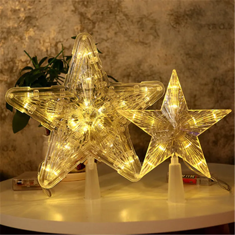 

Christmas Tree Top Star Lights Christmas Tree Decoration Ornaments Battery Power Garland New Year Christmas Decorations for Home