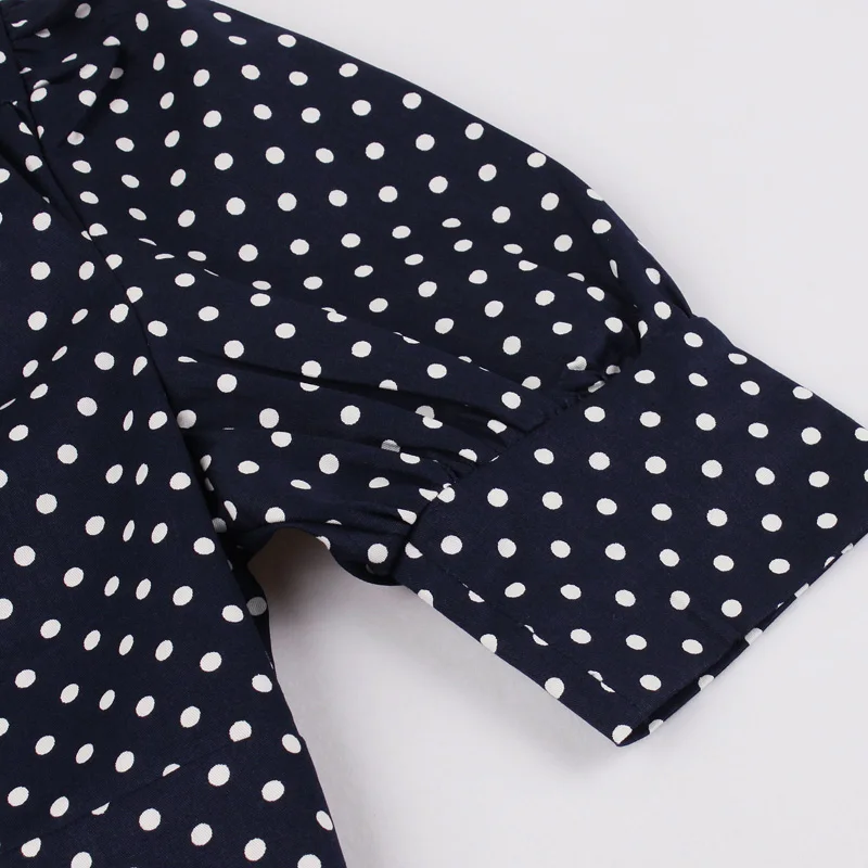 Женское длинное платье в горошек винтажное Хлопковое средней длины с высокой