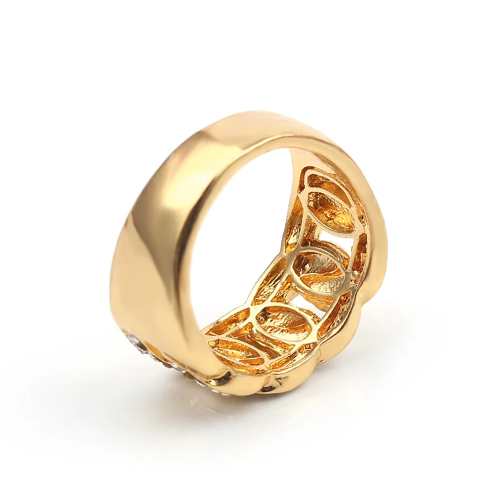 Кольцо Стразы в стиле хип хоп с микрозакрепкой украшение из кубинской цепи