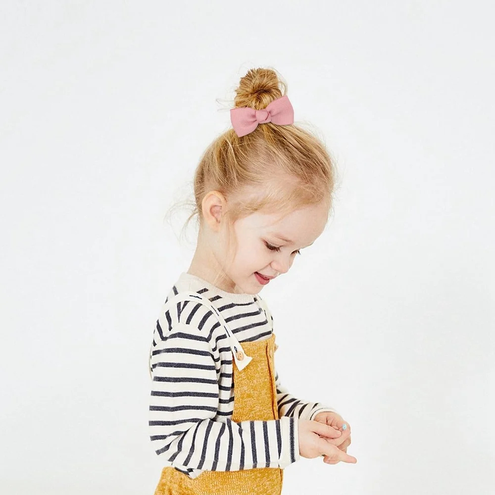 

1 PCS Solid Color Grosgrain Ribbon Bows Infant Hair Rope Cute Handmade Bowknot Elastic Hairband Baby Headwear Photography Props