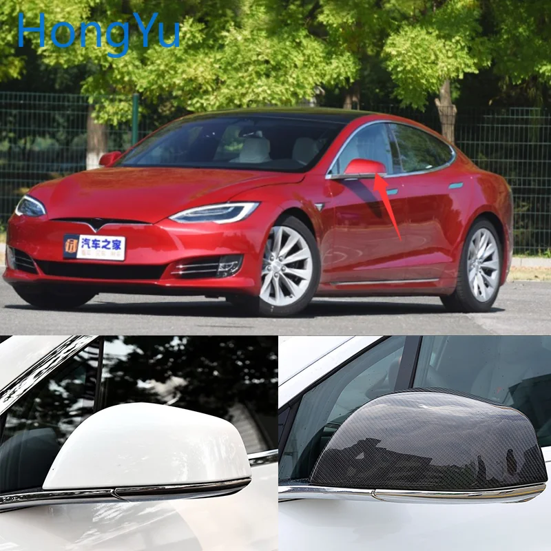 

Высокое качество для Tesla model S 2014-2018 100% Настоящее углеродное волокно крышка зеркала заднего вида Боковые зеркальные колпачки автомобильный Стайлинг