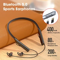 wireless neckband earphone tf card mp3 player tws bluetooth headset running sports waterproof headphone noise canceling earbuds