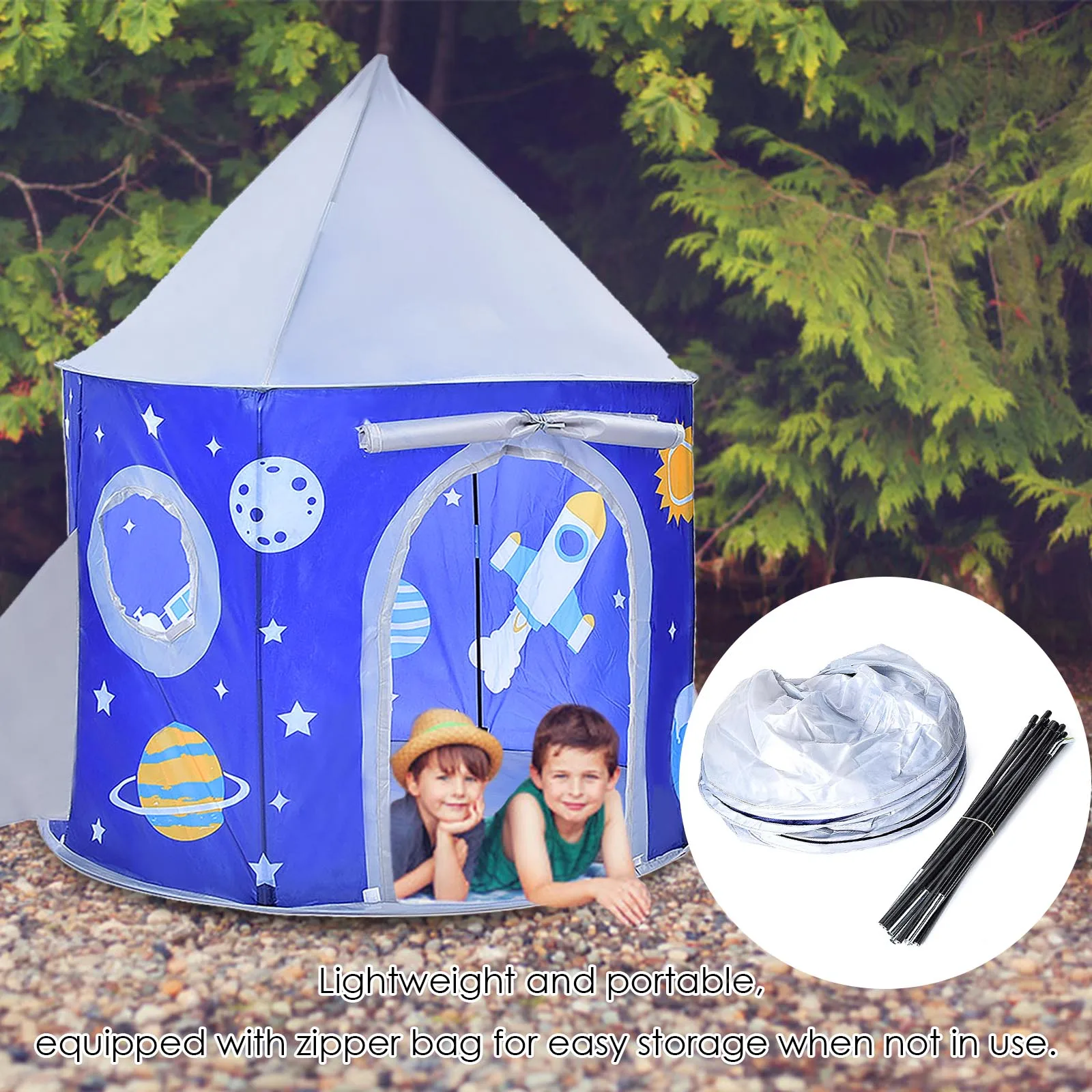 Portable Foldable Tent Game Toy Room Space Star Pattern Kid Yurt Gift Accessory(Space ) |