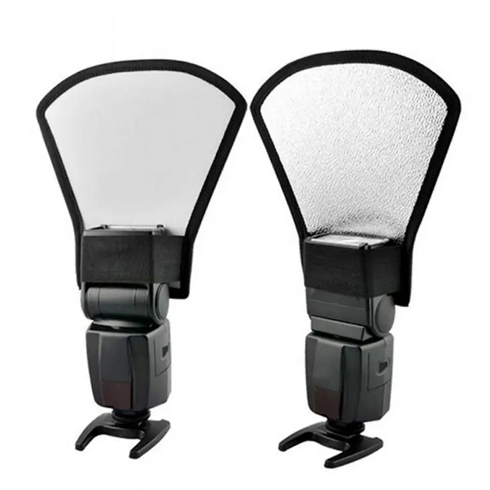 2 в 1 Универсальный Рассеиватель для вспышки DSLR Speedlite серебристый/белый