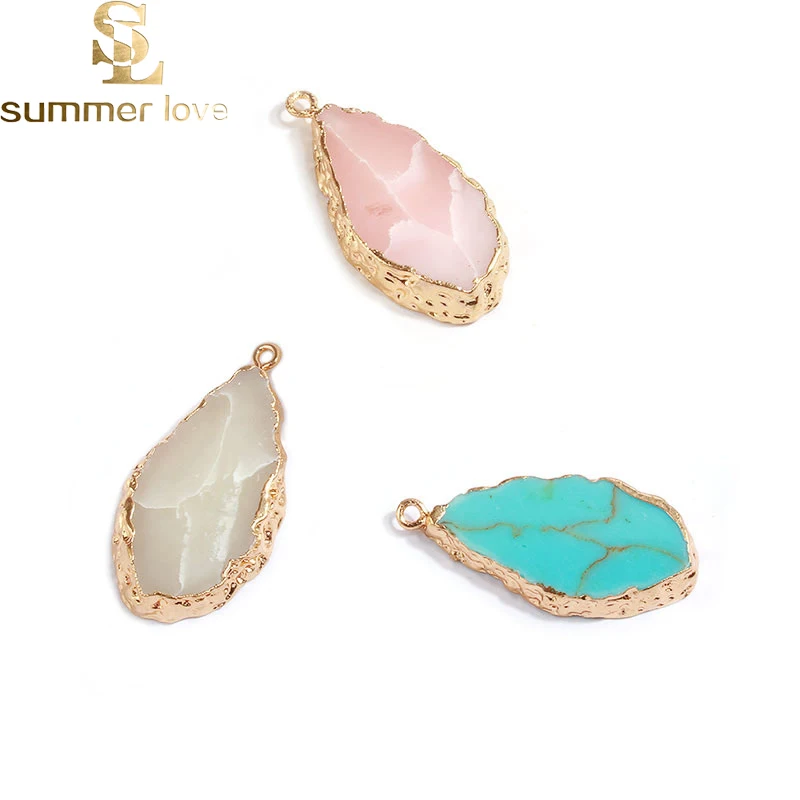 Очаровательные Подвески из натурального камня 5 шт./лот изготовление ювелирных