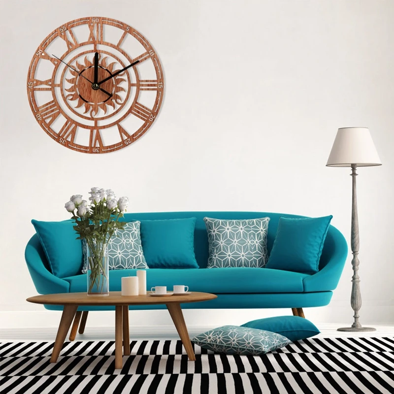 Винтаж деревянные настенные часы Шебби-шик рустикальный Кухня дома антикварные