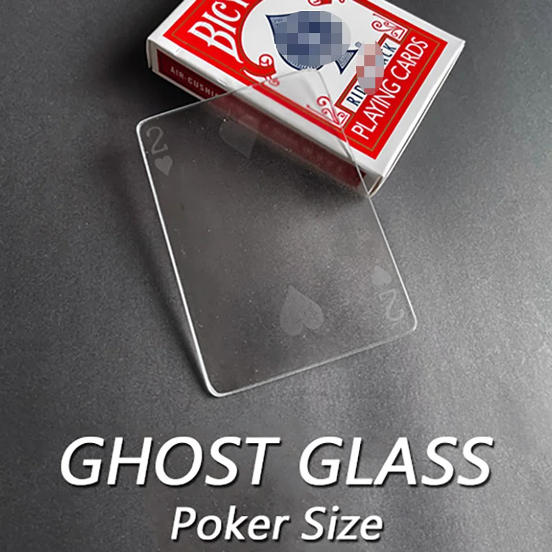 Truques de Magia Ilusões de Rua Ghost Glass Tamanho Poker Cartão Selecionado Aparecem no Vidro Magia Close-up Truques Mentalismo Adereços