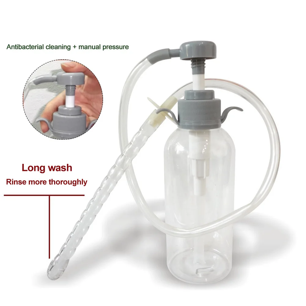 

300ml Portable Reusable Home Cleaning Vaginal Clearner Bathroom Enema Bottle Private Parts Manual Pressure Pump Douche