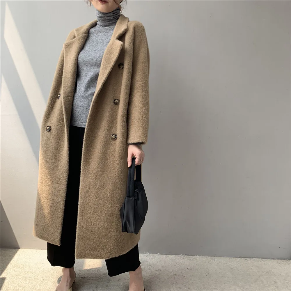 Новинка 2019 зимнее Свободное пальто Женское из искусственной норки Женская