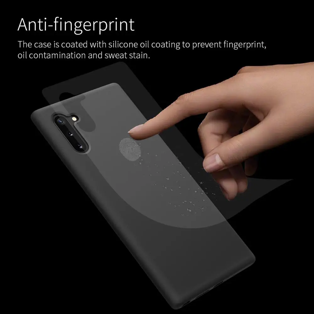 NILLKIN Liquid Silicone Case For Samsung Galaxy Note 10 9 Anti-fingerprint soft Back cover case Plus |