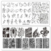 1pc612cmnail french summer pattern stamping plate manicure template print polish steel plate templates stencil for nails16 d