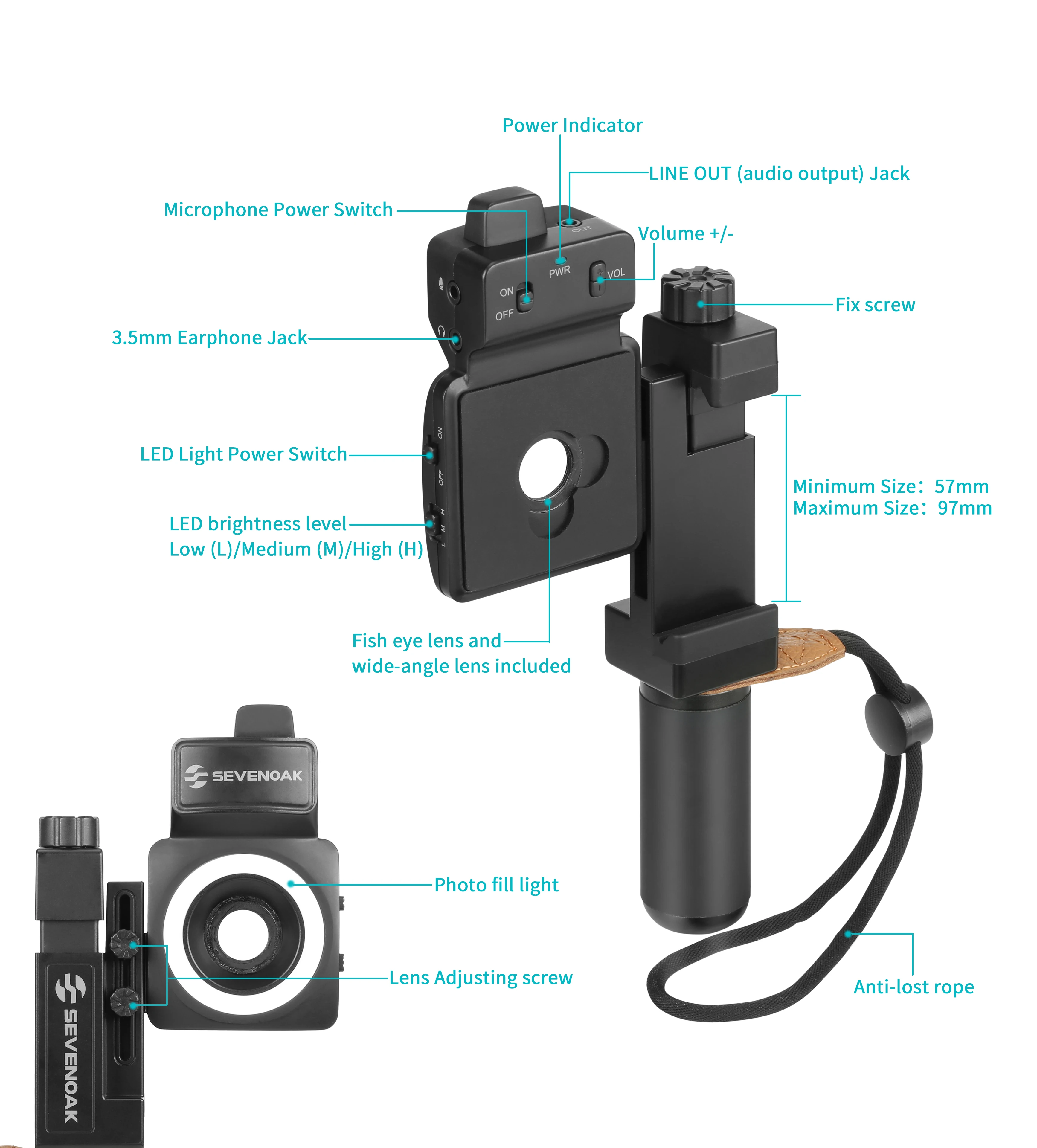 Sevenoak SmartCine W1/W2 полный комплект видео для смартфона с беспроводной микрофонной