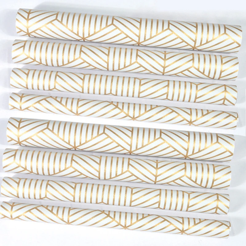 

Golden Stripe Wallpaper Home Decoration Door Wallpaper Adhesive Sticker Furniture Renovation Waterproof Kitchen Sticker