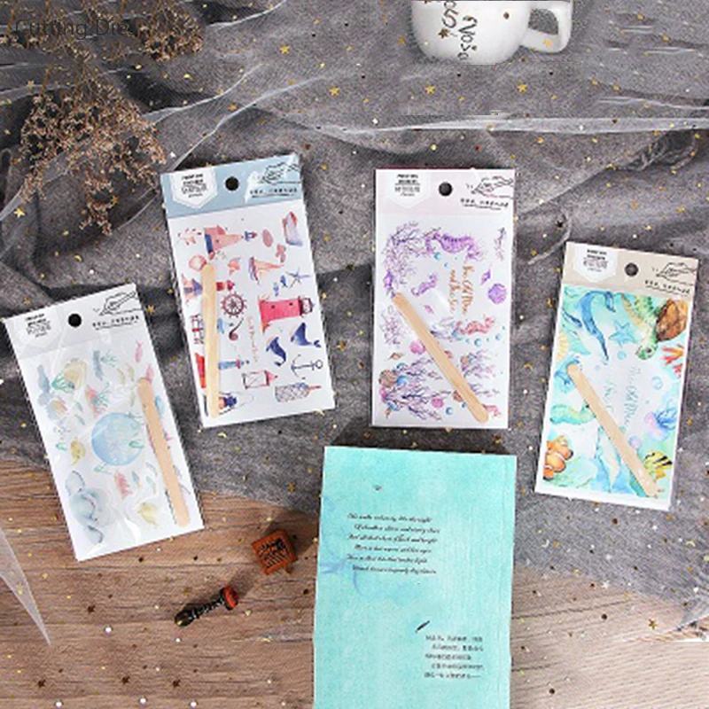 Наклейки бумажные с мультяшным принтом для скрапбукинга сделай сам|Крафт-бумага|