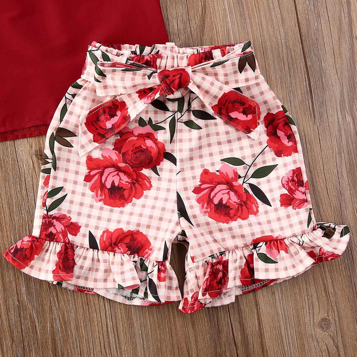 Лето 2020 одежда для малышей топ на День святого Валентина маленьких девочек