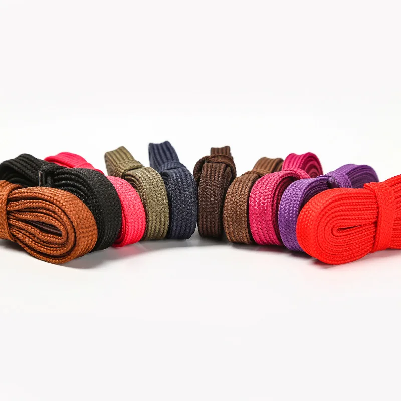 50 Pairs/Lot Fashion Boot Shoelaces Unisex General Double-Layer Flat Hollow Colored Sneaker Laces