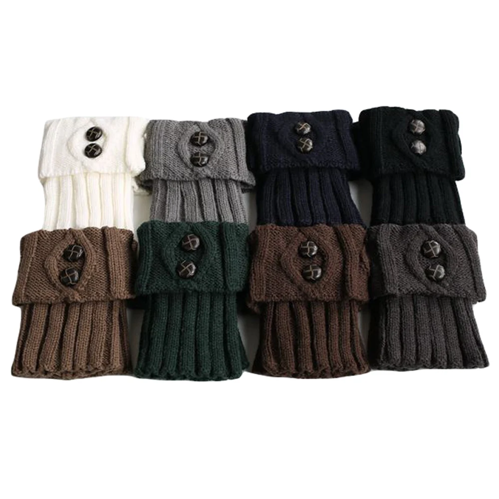 Женские ботинок с пуговицей носки манжетами мягкие зимние теплые гетры короткие