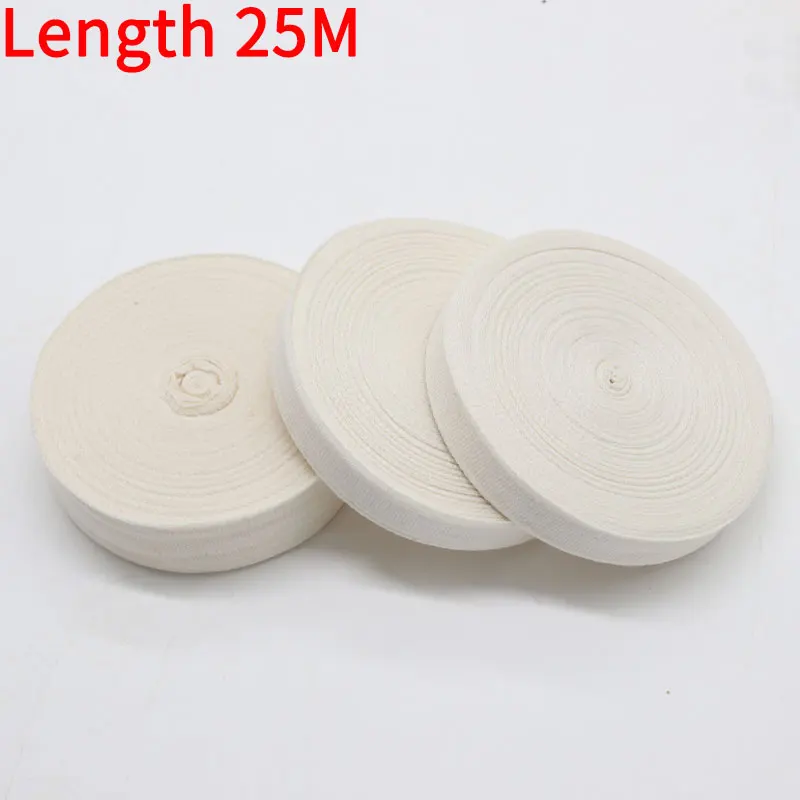 

25 Meters 1 Roll Electrical Cotton Gauze Belt Width 15/20/25 mm White Cloth Binding Winding Belt