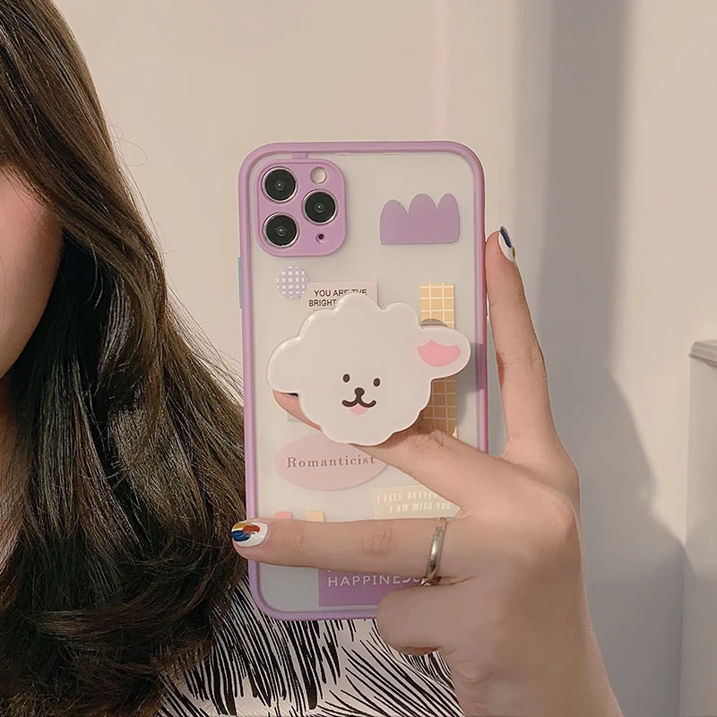 

phone case Cartoon mobile phone shell for iphone11 XR XS 7/8/SE 2020 11pro Xs 7p/8plus X/Xs ins sheep bracket